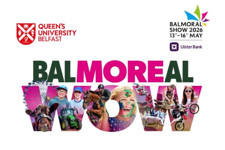 A picture of the Queen's logo and the Balmoral Show logo for 2026